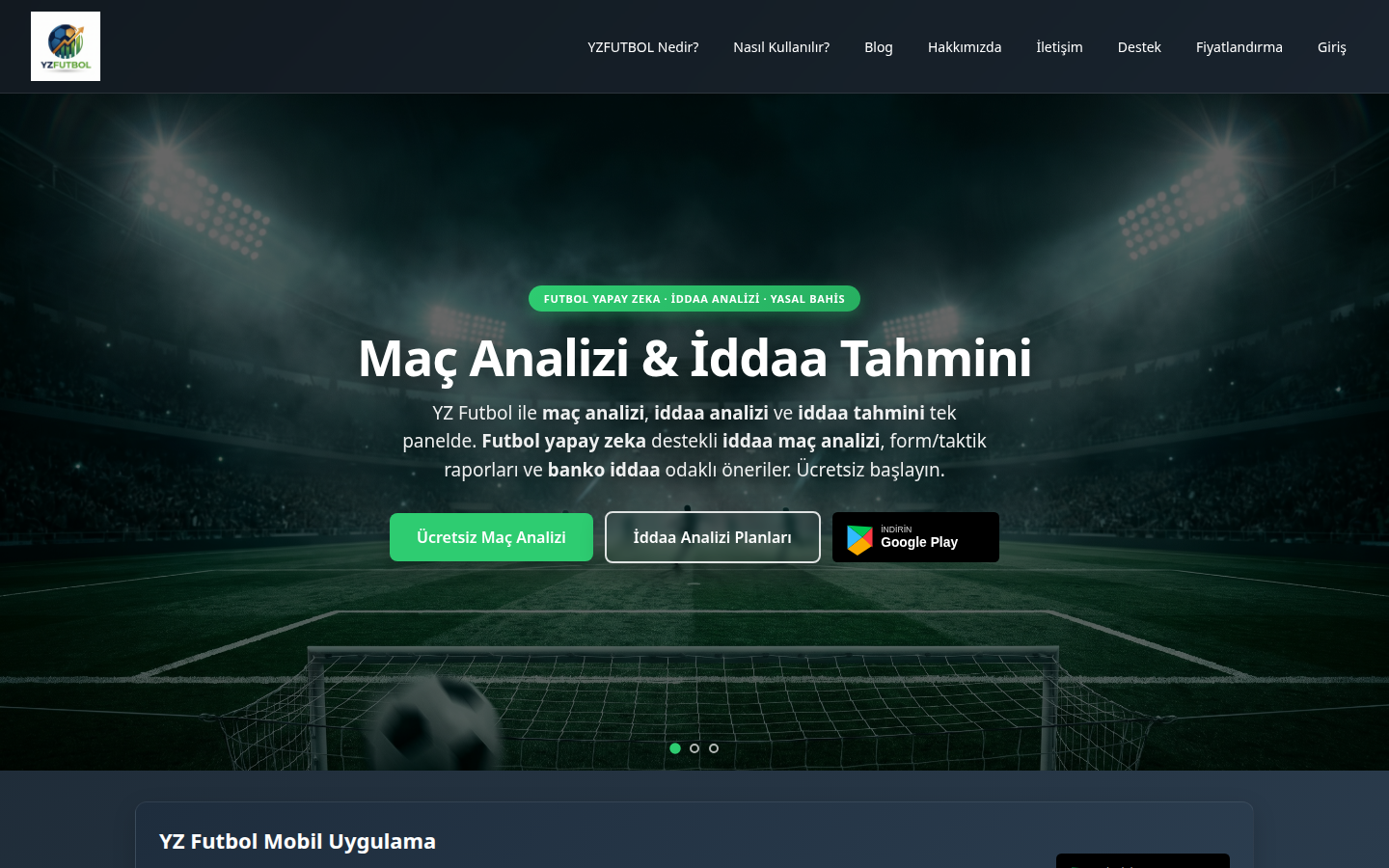 YZ Futbol ana sayfa: Maç Analizi ve İddaa Tahmini kahraman alanı